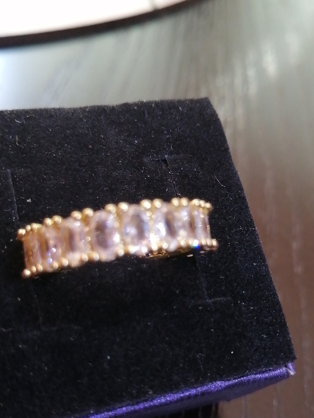 Delicate Pink Sparkling Crystals Eternity Band/Promise Ring/Engagement Ring. New